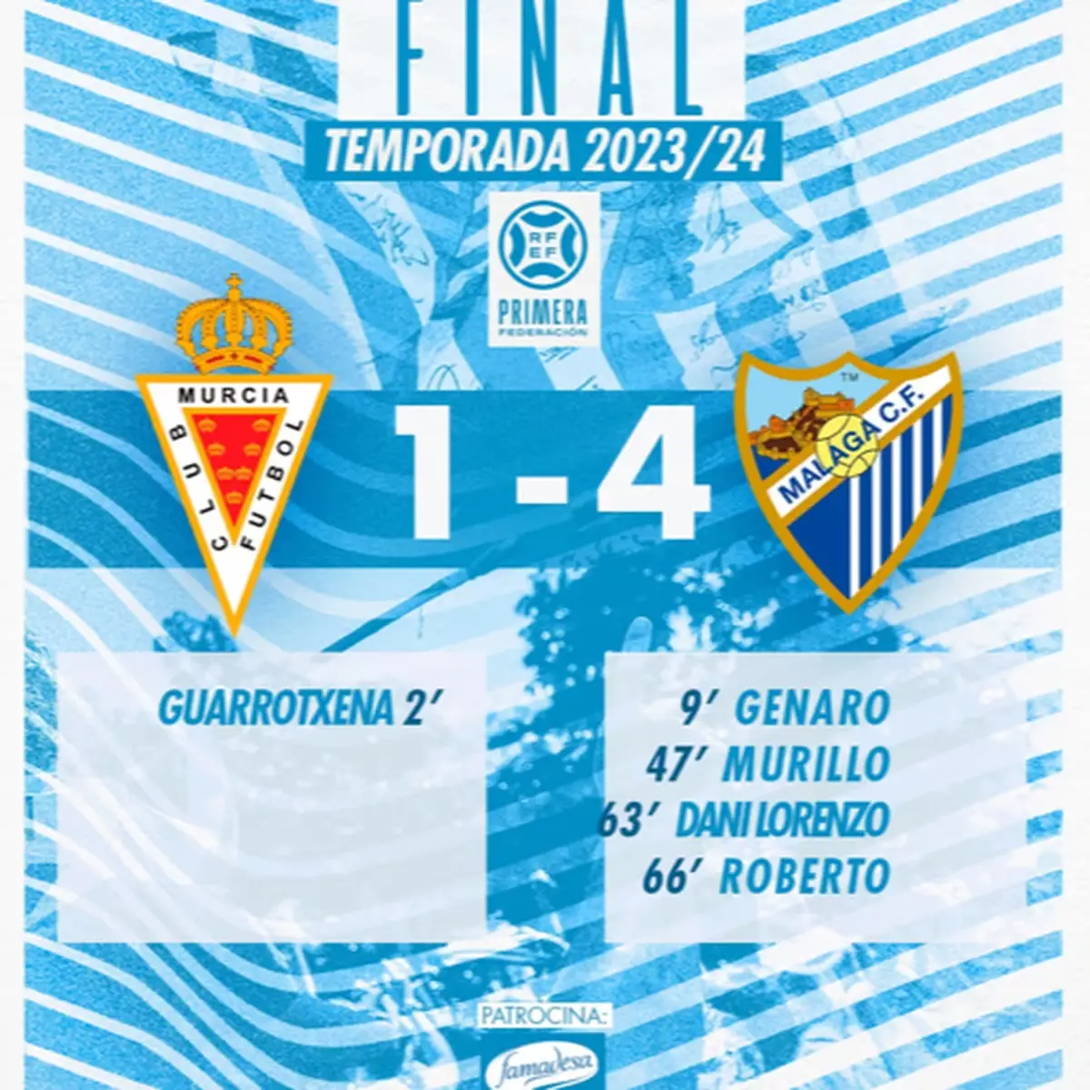 Goleada del Málga en Murcia